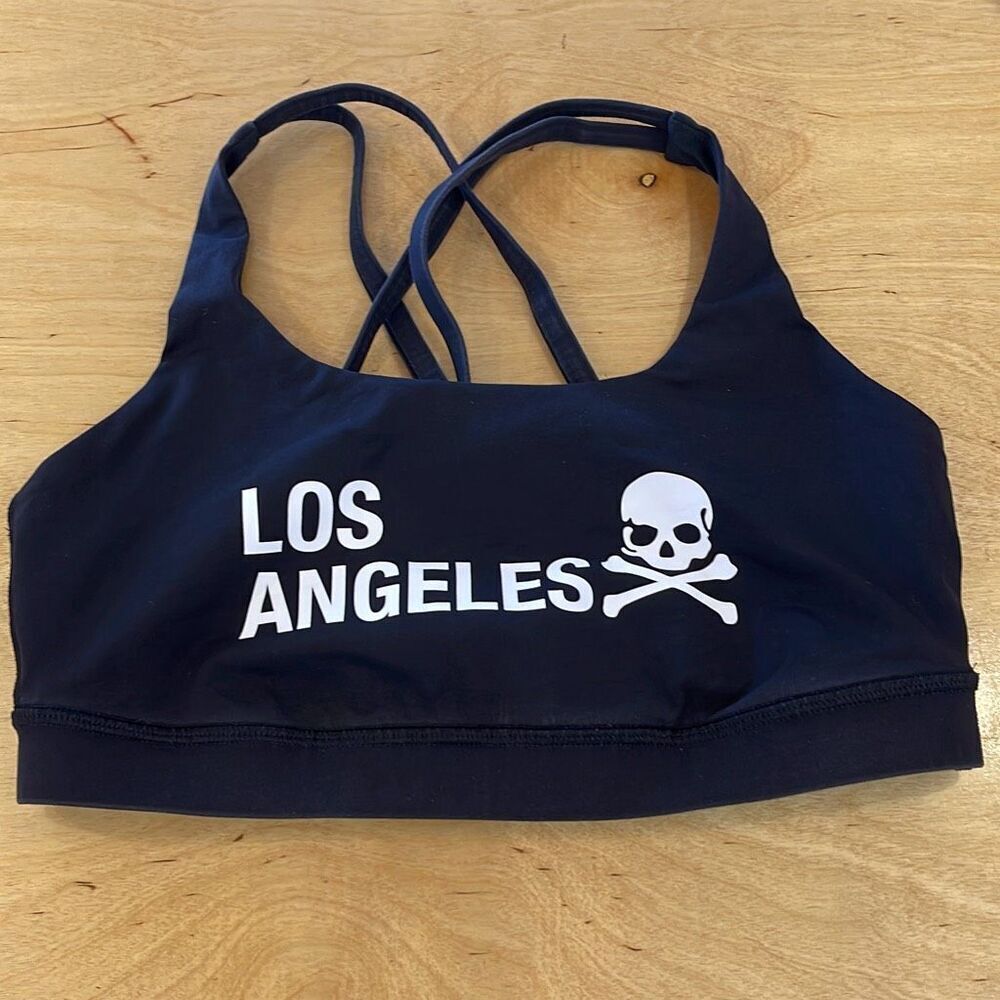 Lululemon soul cycle Los Angeles skull energy sports bra Size 8 Black
